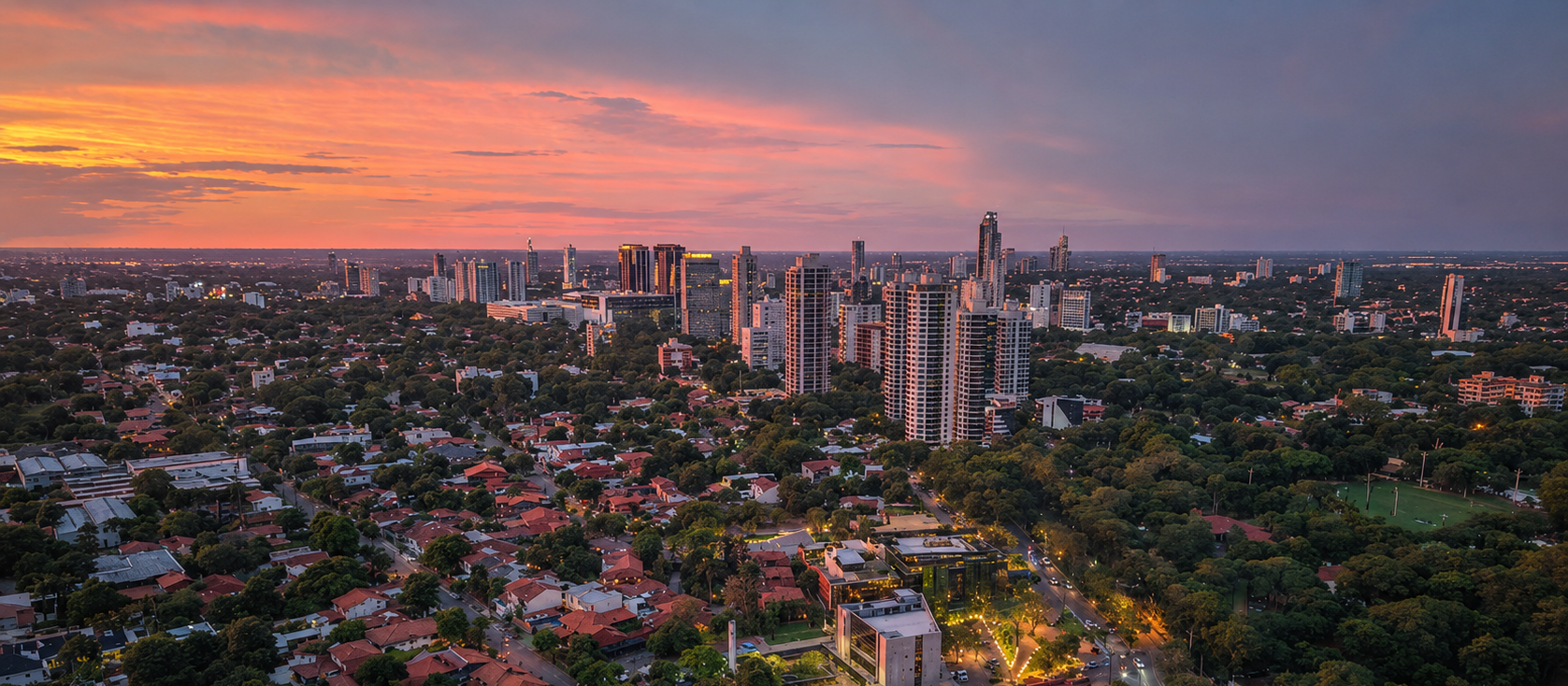 Asunción bei Abendstimmung